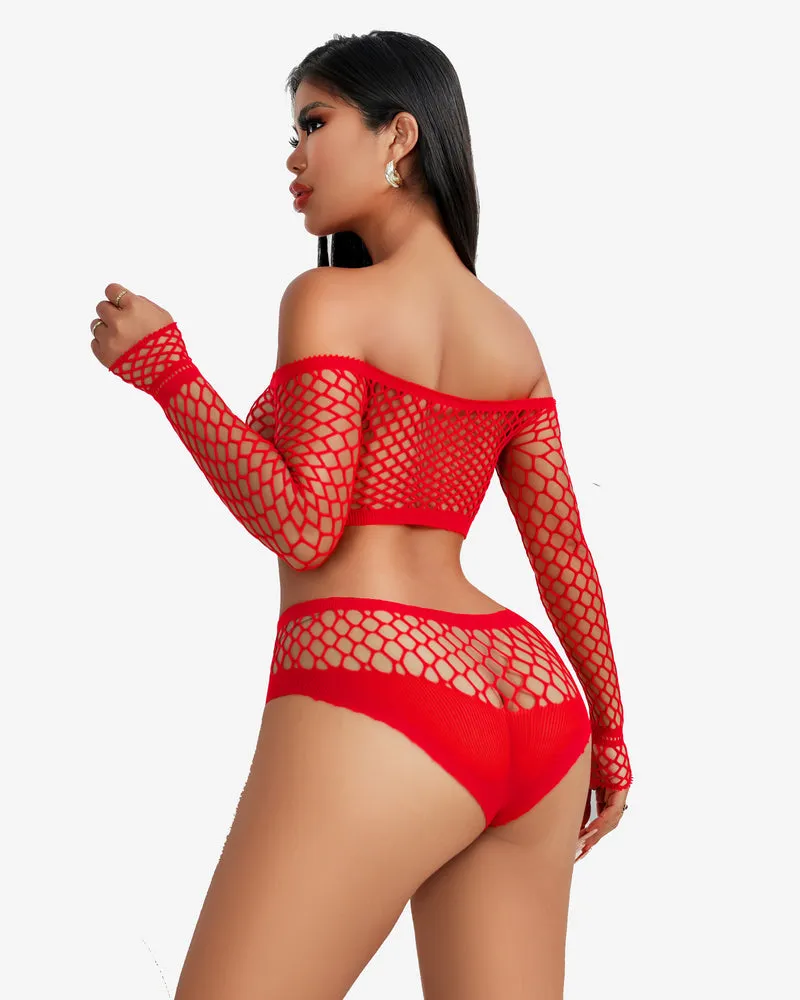 Fishnet Mesh 2 Piece Lingerie Set sold by Avid Love product image thumbnail 4