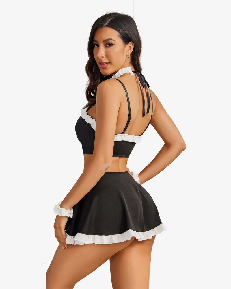 Ruffle French Maid Outfit with Headpiece sold by Avid Love product image thumbnail 4