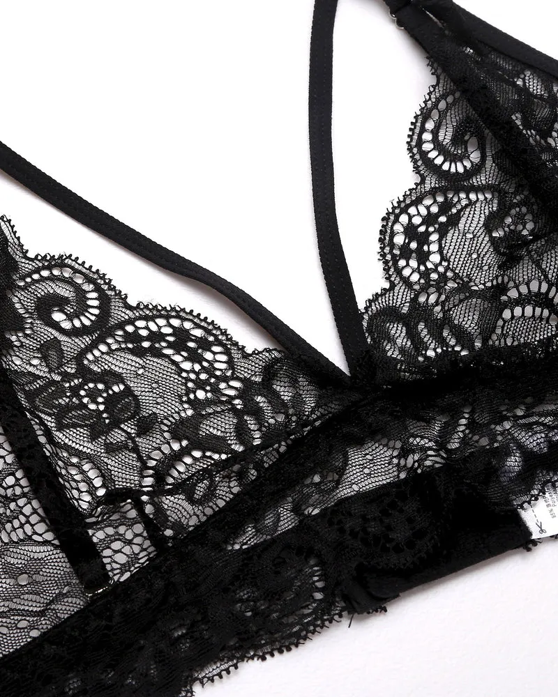 3 Piece Sets Lace Bralette, Skirt with Panty sold by Avid Love product image thumbnail 4