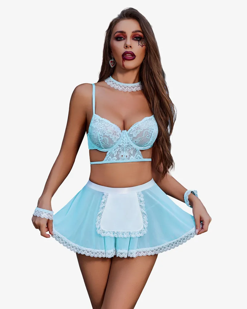 Maid Outfit Cosplay Costumes 6 Pcs Lingerie Set sold by Avid Love product image thumbnail 5