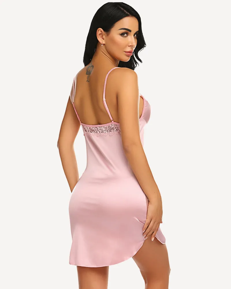 Satin Lace Mini Full Slip Sleepdress sold by Avid Love product image thumbnail 5