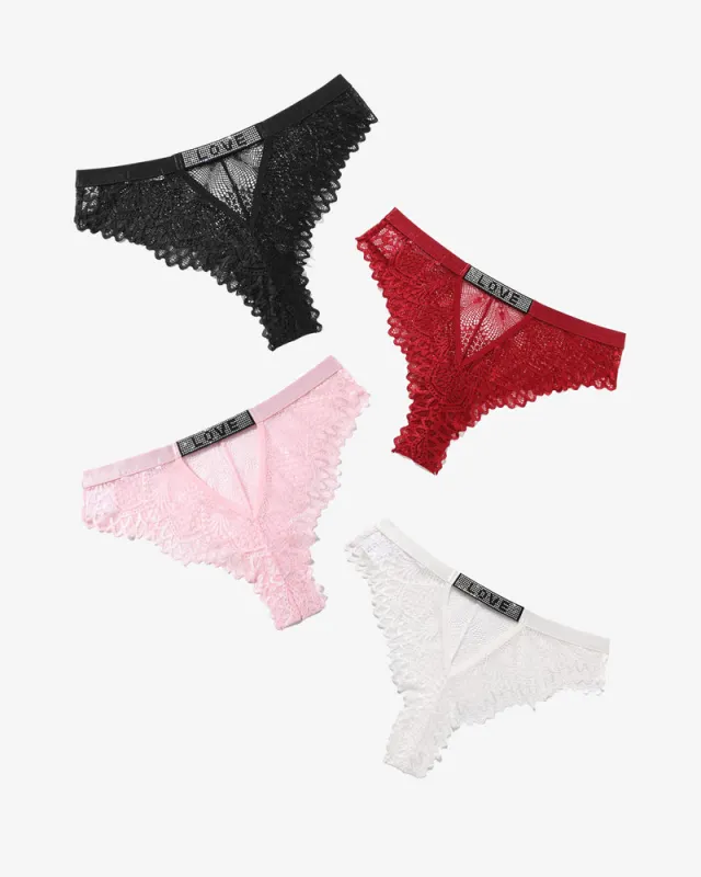 Lace Panty Rhinestone Underwear sold by Avid Love