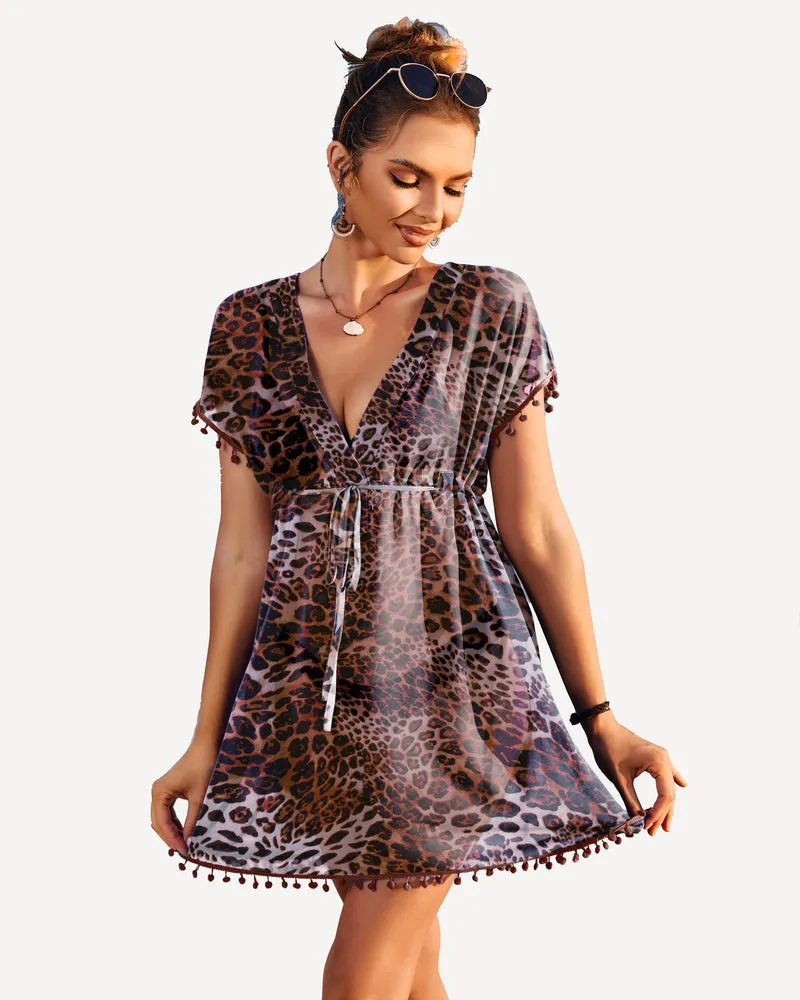 Leopard Print Swimsuit Cover Ups sold by Avid Love product image thumbnail 5