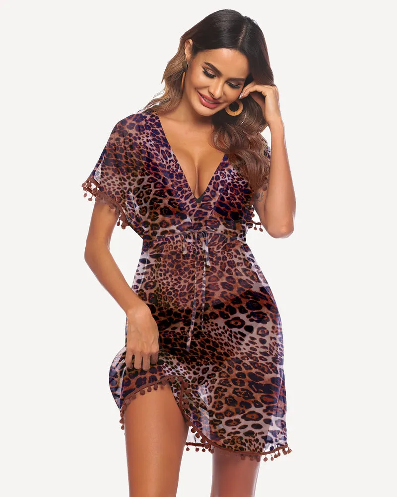 Leopard Print Swimsuit Cover Ups sold by Avid Love product image thumbnail 2