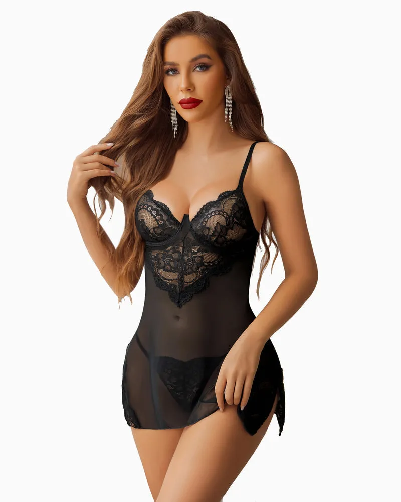 Dress Mesh Nightdress with Thong sold by Avid Love product image thumbnail 4