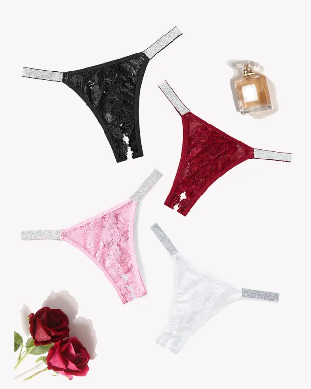 Lace Low Rise Panties with Shine Strap made by Avid Love