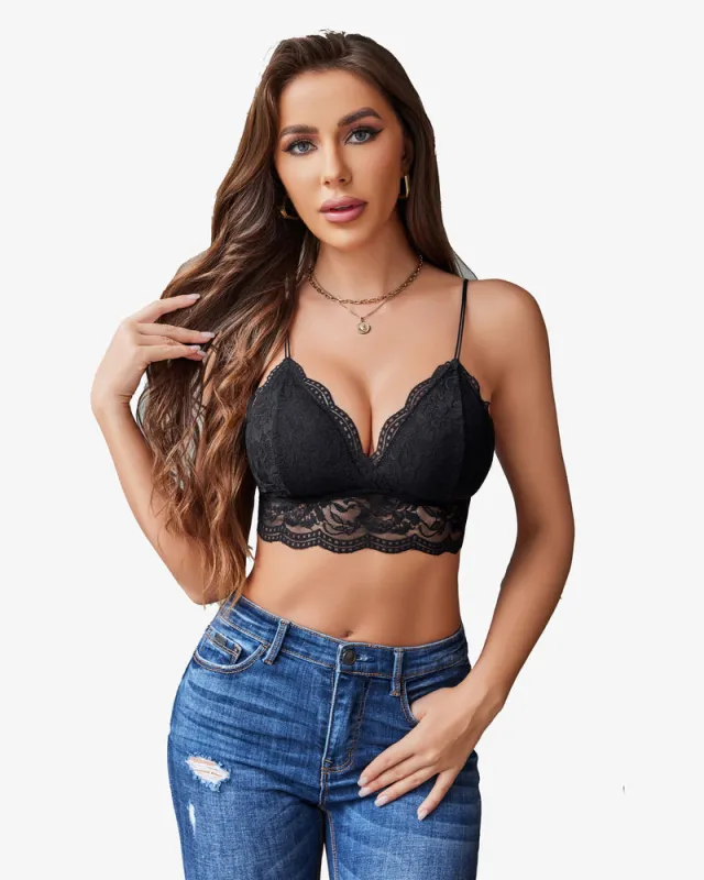 Lace Bralette V Neck Tank Top made by Avid Love