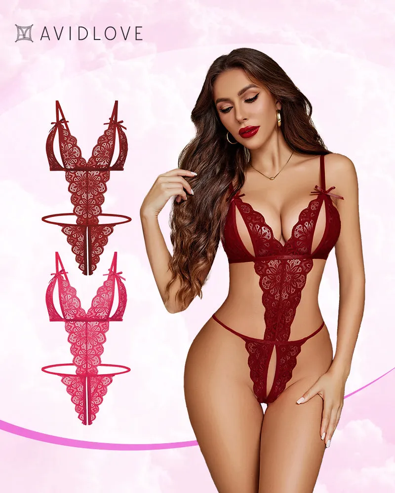 2 Pack Lingeries Deep V Lace Bodysuits sold by Avid Love product image thumbnail 4