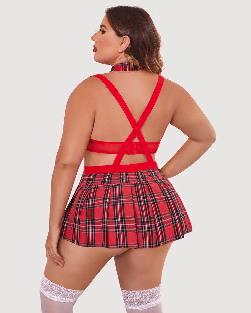 Plus Size Tie Top and Mini Skirt sold by Avid Love product image thumbnail 3