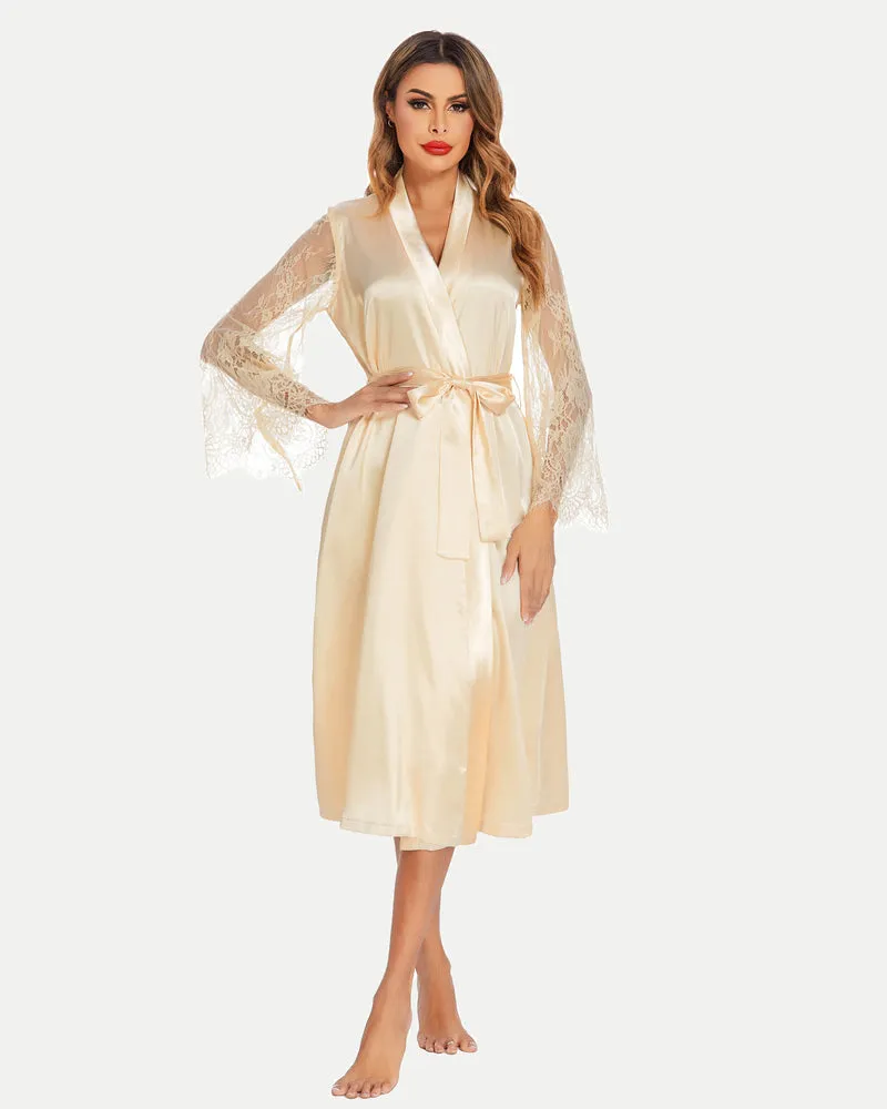 Floral Long Sleeves Lace Kimono Robe sold by Avid Love product image thumbnail 4