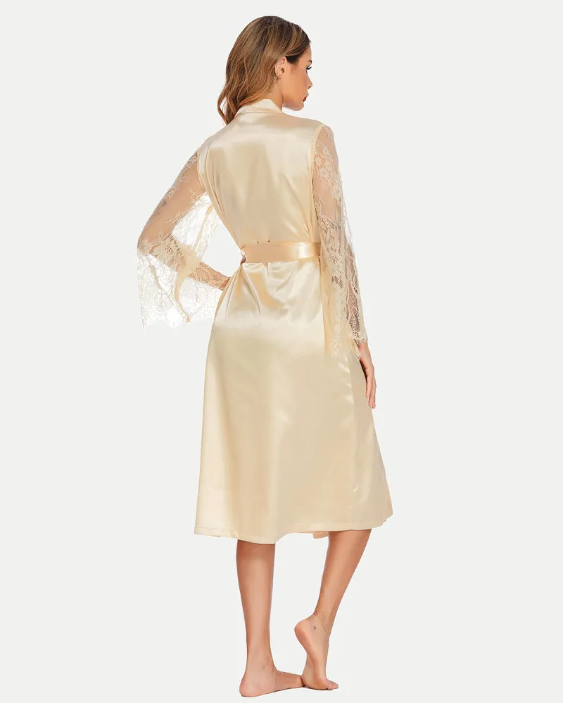 Floral Long Sleeves Lace Kimono Robe sold by Avid Love product image thumbnail 5