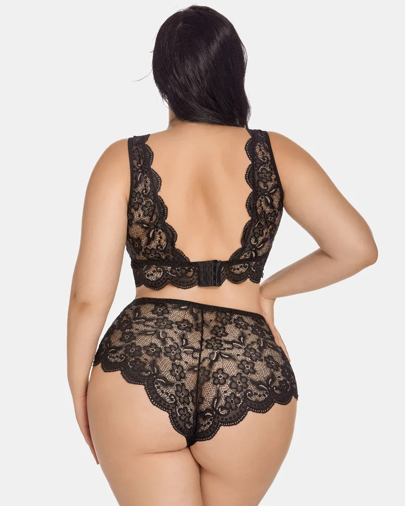 Plus Size Lace Halter High Waist Panty Set sold by Avid Love product image thumbnail 3