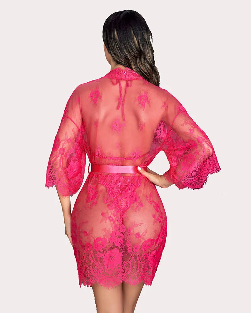 2 Piece Set Lace Robe with Teddy sold by Avid Love product image thumbnail 5