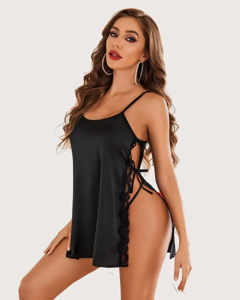 Satin Nightwear Lace Chemise sold by Avid Love product image thumbnail 5