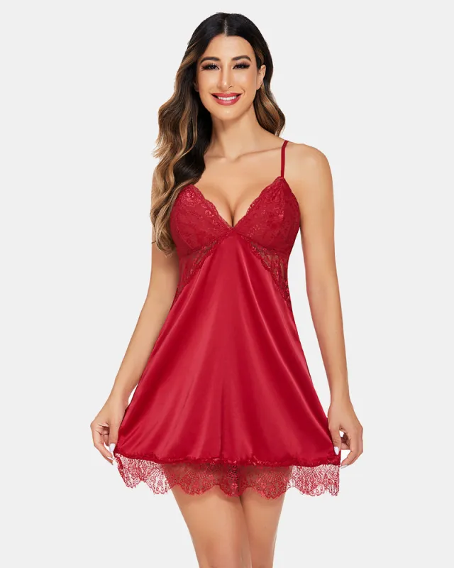 Silk Nightgown Lace Satin Dress sold by Avid Love