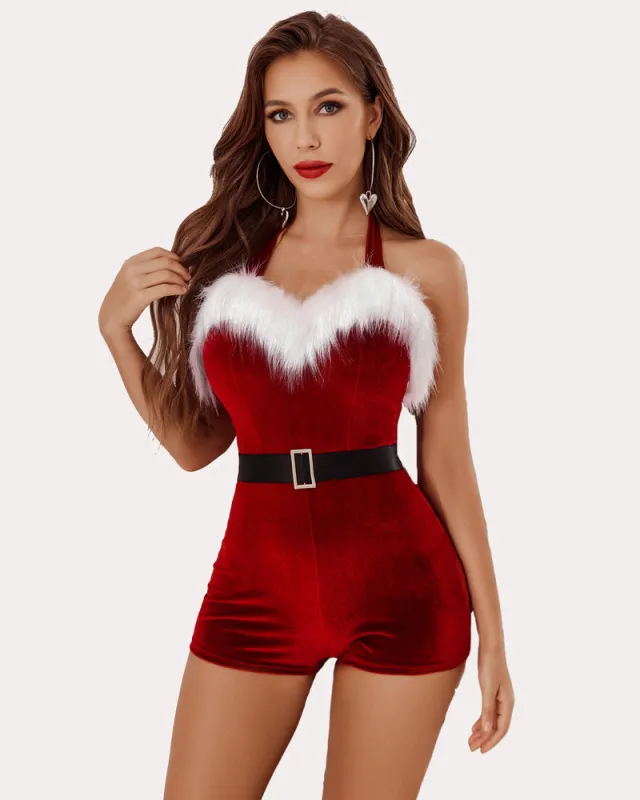 Santa Costume Velvet Romper made by Avid Love