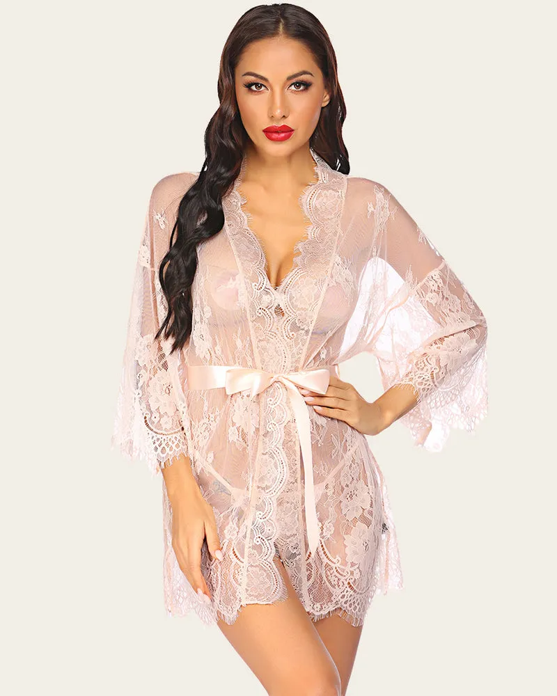 Lace Kimono Mesh Robe sold by Avid Love product image thumbnail 4