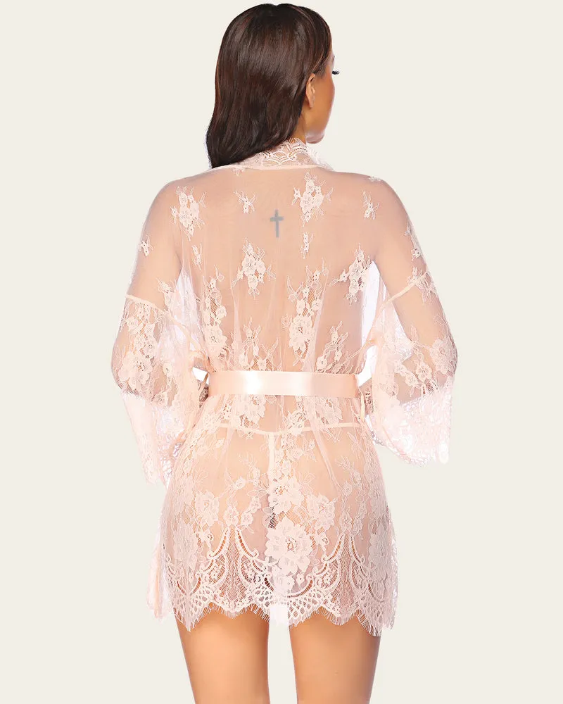 Lace Kimono Mesh Robe sold by Avid Love product image thumbnail 5