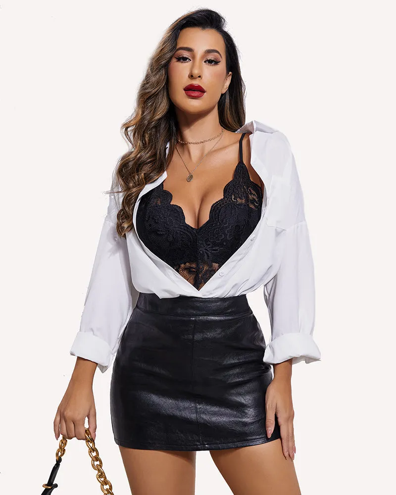 Deep V Teddy Sexy Lace Bodysuit sold by Avid Love product image thumbnail 2