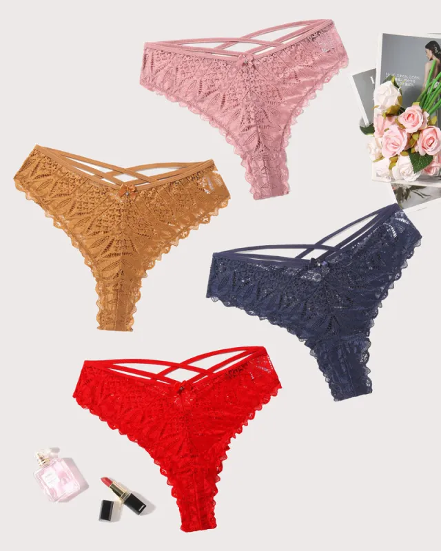 Cheeky Panties Lace Criss Cross Underwear made by Avid Love