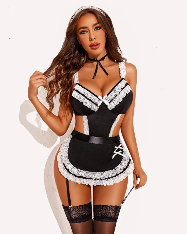 French Maid Outfit Lace Teddy sold by Avid Love