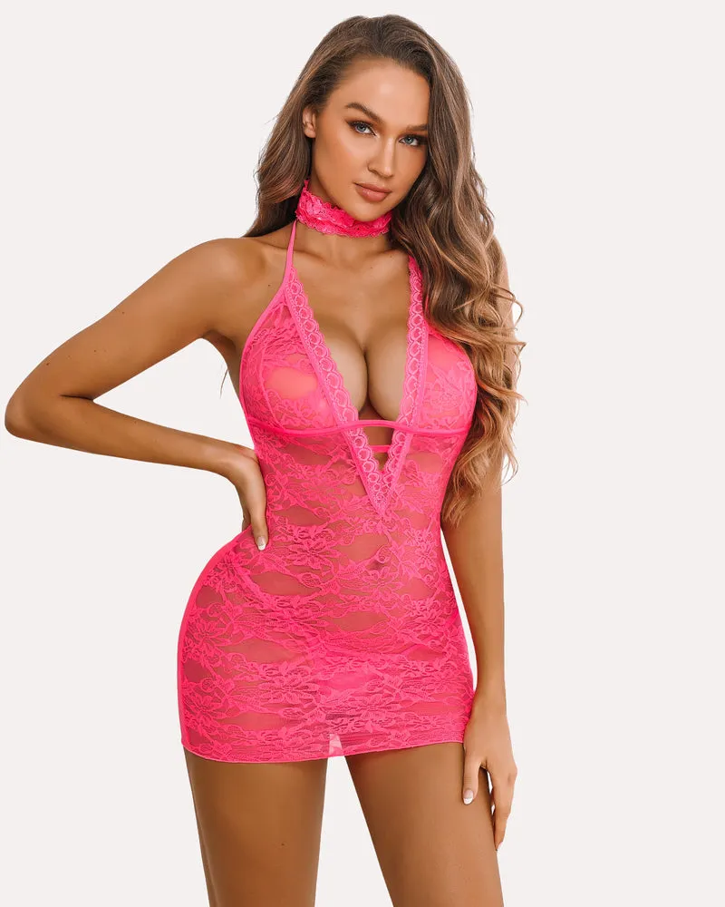 Lace Chemise Halter Dress sold by Avid Love product image thumbnail 4