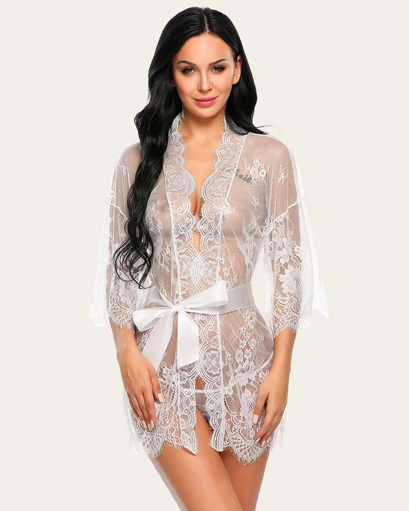 Lace Mesh Kimono Robe sold by Avid Love product image thumbnail 4