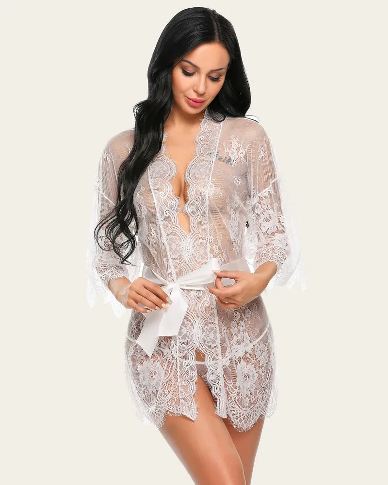 Lace Mesh Kimono Robe sold by Avid Love product image thumbnail 2