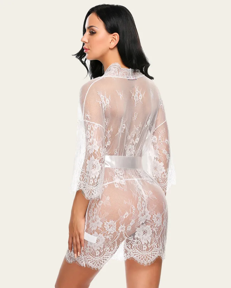 Lace Mesh Kimono Robe sold by Avid Love product image thumbnail 3