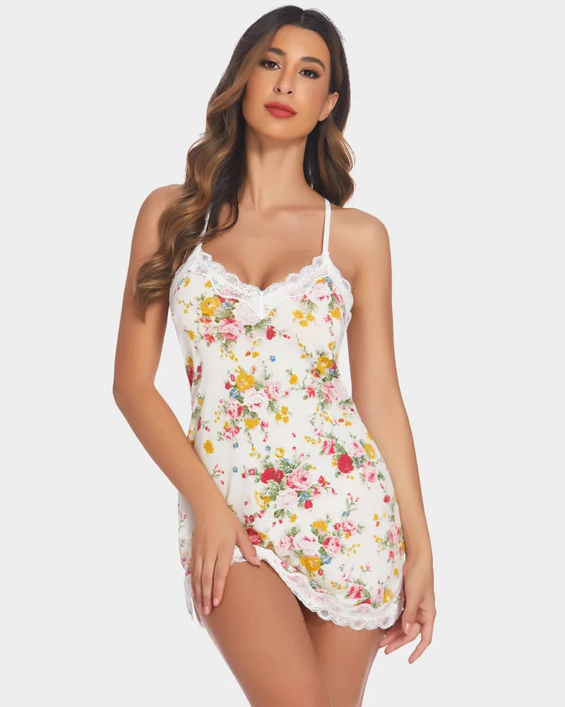 Floral Full Slip Chemise Lingerie sold by Avid Love product image thumbnail 5