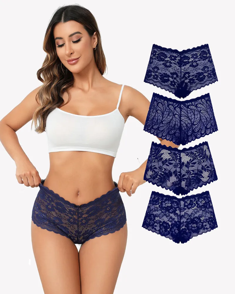 4 Pcs Floral Lace Panties Mid-rise Panty sold by Avid Love product image thumbnail 3