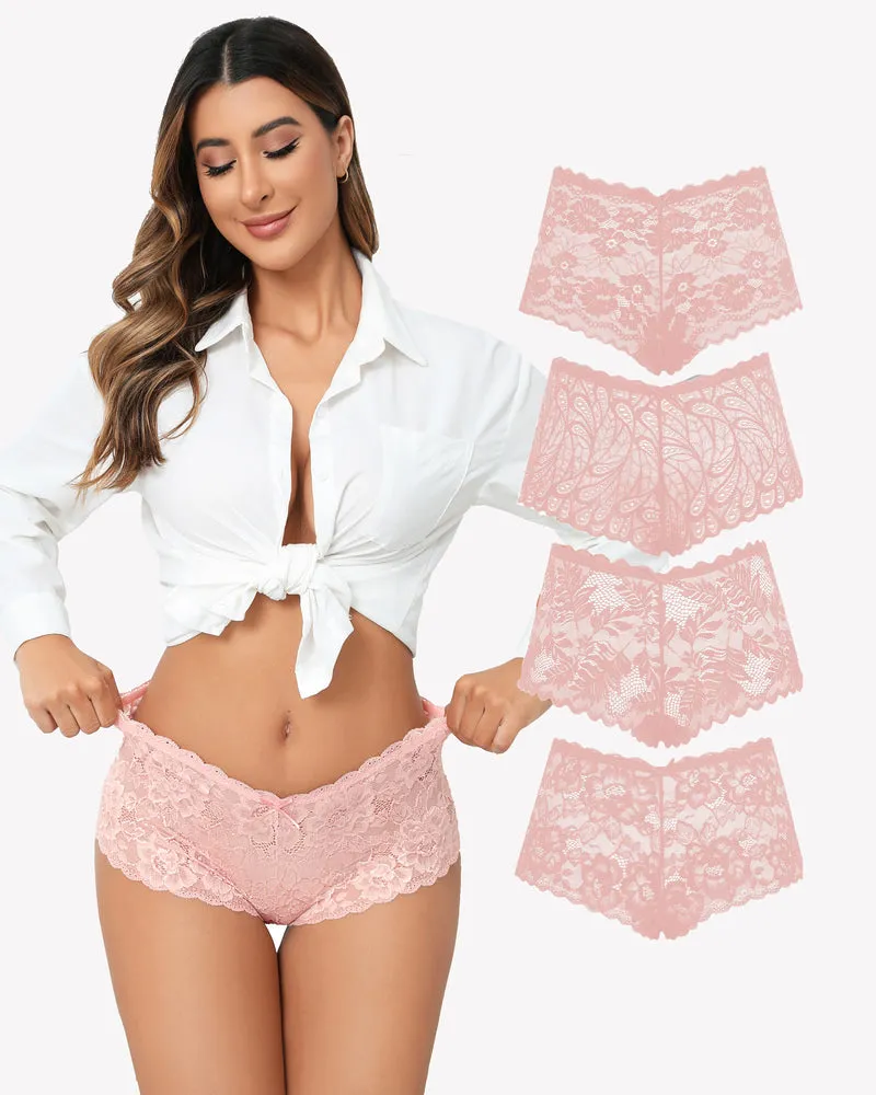 4 Pcs Floral Lace Panties Mid-rise Panty sold by Avid Love product image thumbnail 4