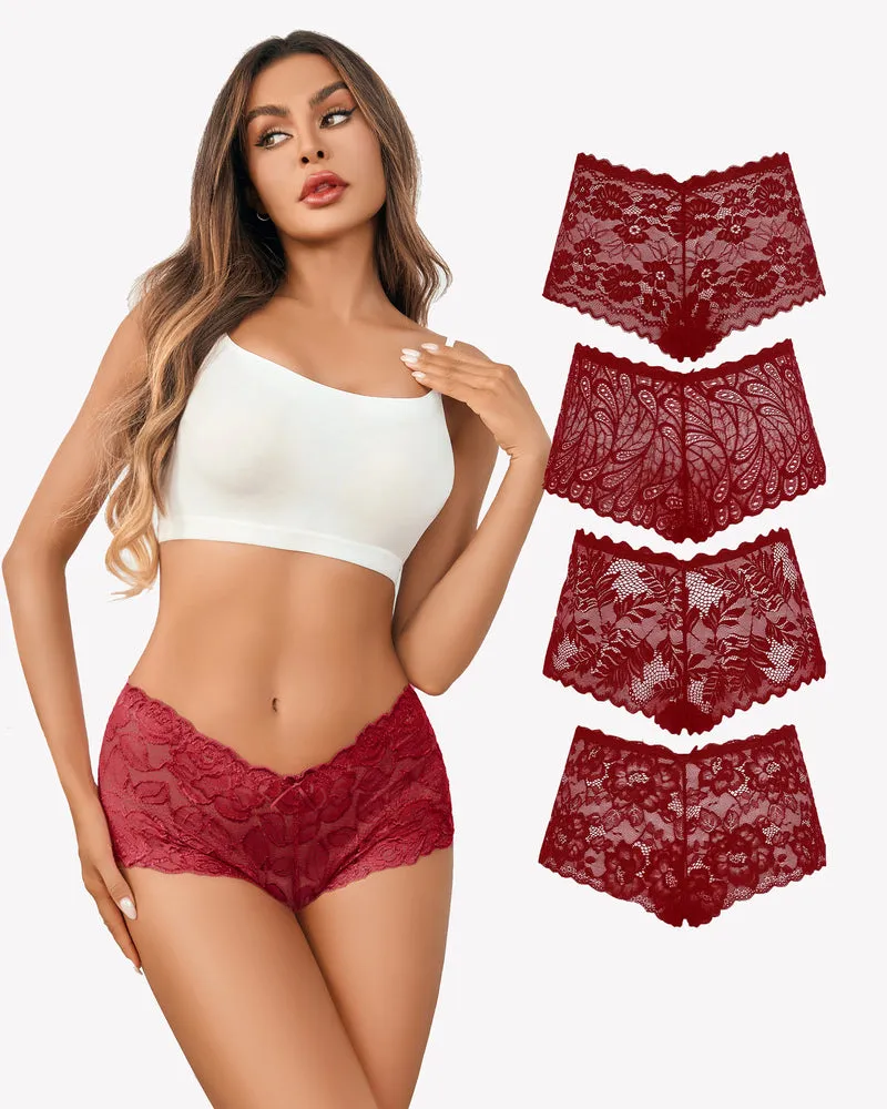 4 Pcs Floral Lace Panties Mid-rise Panty sold by Avid Love product image thumbnail 2