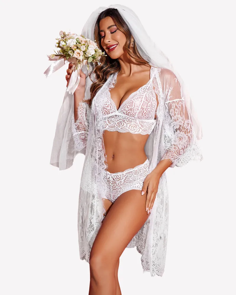 3 Piece Bra and Panty Sets with Robe sold by Avid Love product image thumbnail 4