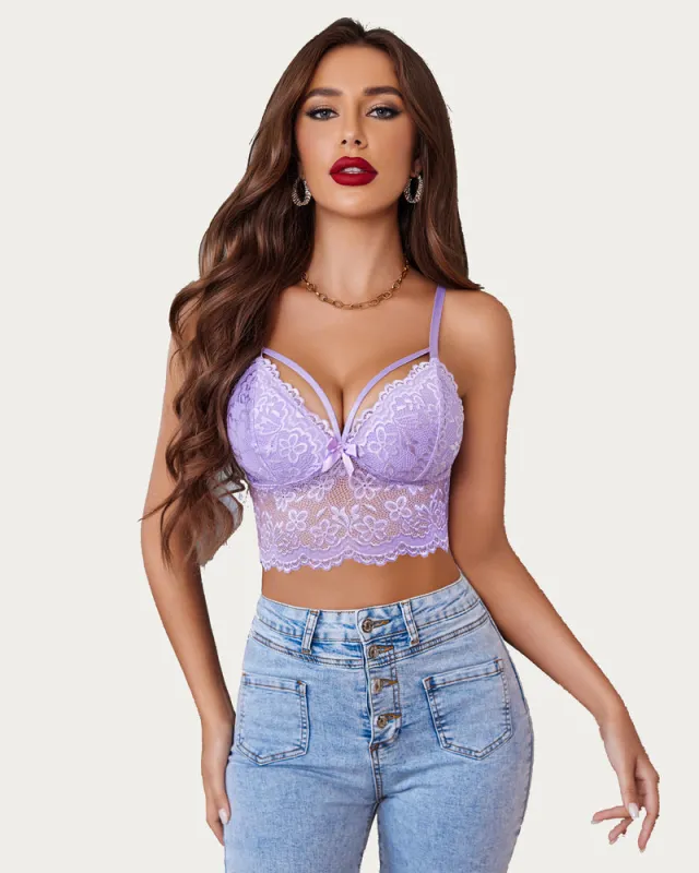 Lace Bralette Adjustable Strap Crop Top sold by Avid Love