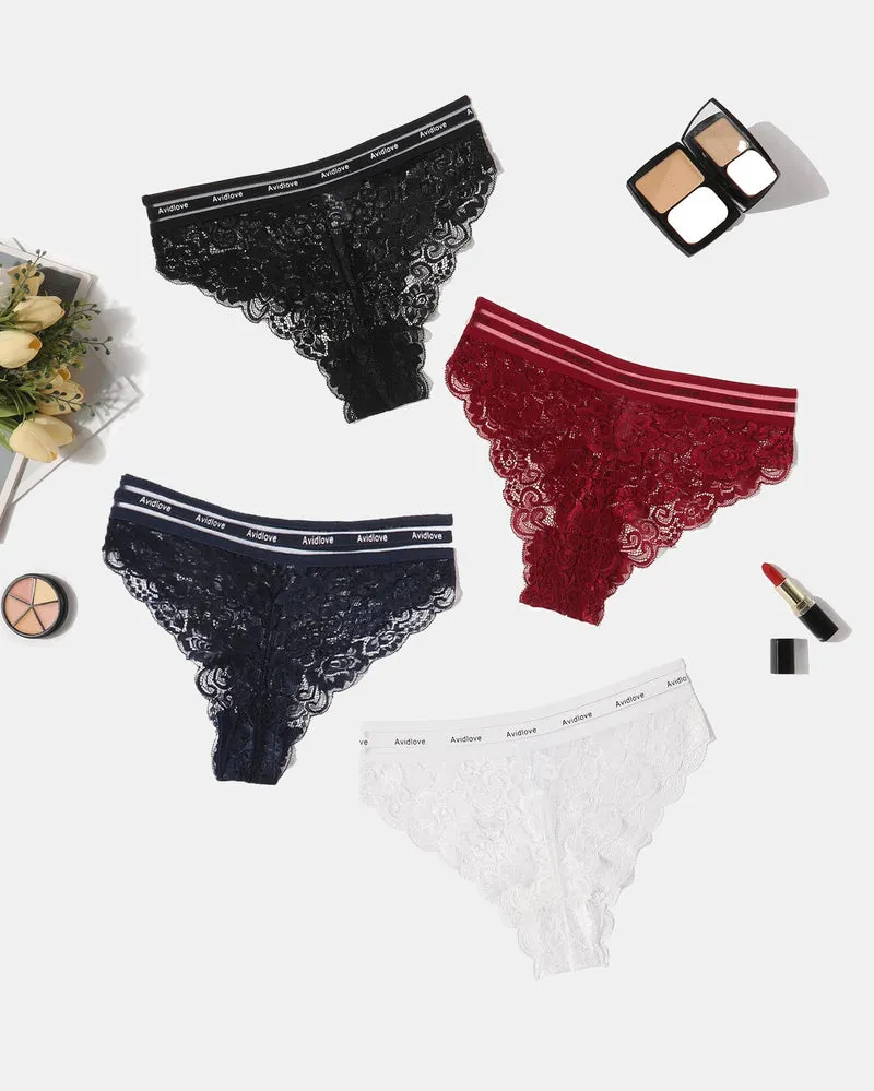 Floral Lace Panties Hipster Underwear Briefs Panty Set sold by Avid Love