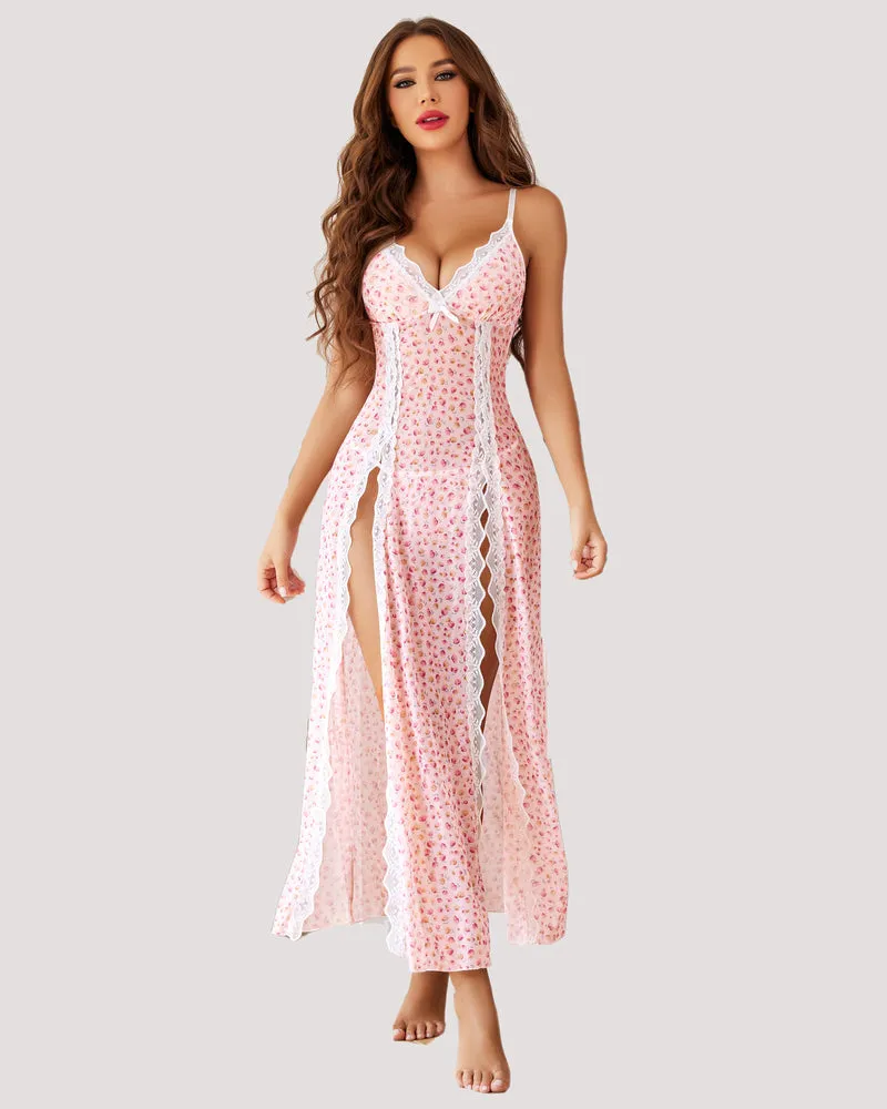 Lace Mesh Side Split Nightgowns sold by Avid Love