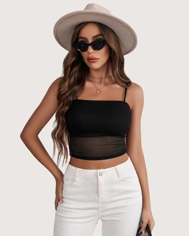 Spaghetti Strap Mesh Tank Top sold by Avid Love product image thumbnail 4