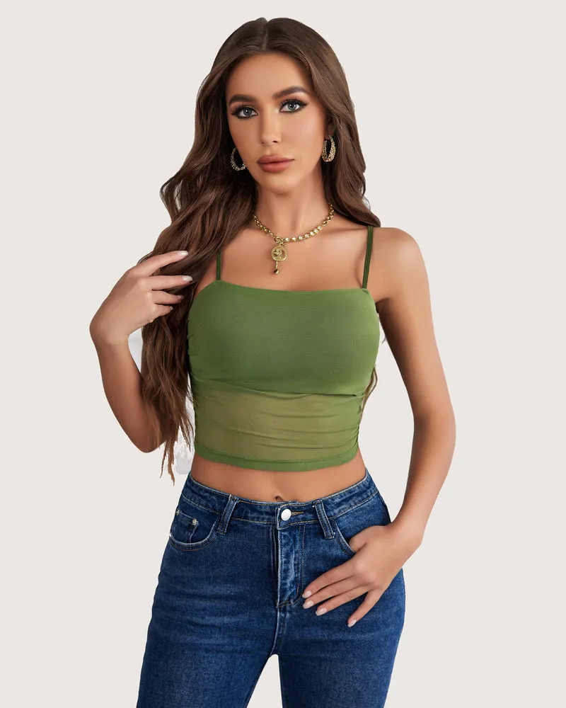 Spaghetti Strap Mesh Tank Top sold by Avid Love
