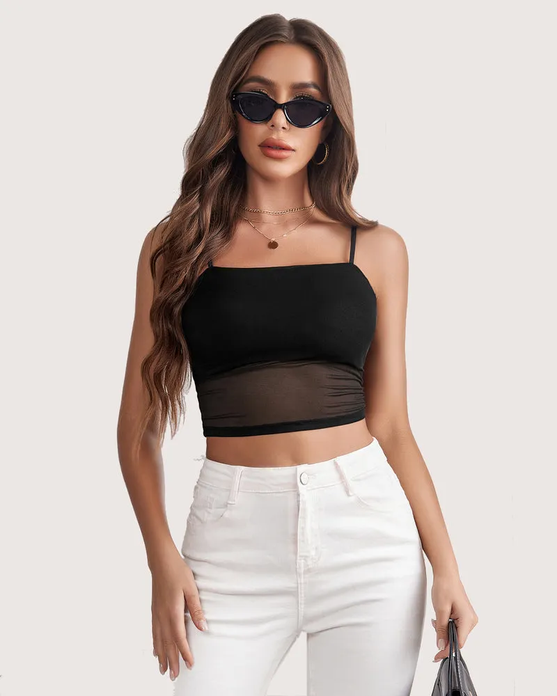 Spaghetti Strap Mesh Tank Top sold by Avid Love product image thumbnail 3