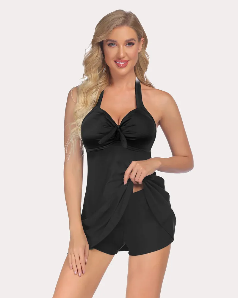 Retro Tankini Set Halter Swimsuit sold by Avid Love product image thumbnail 4