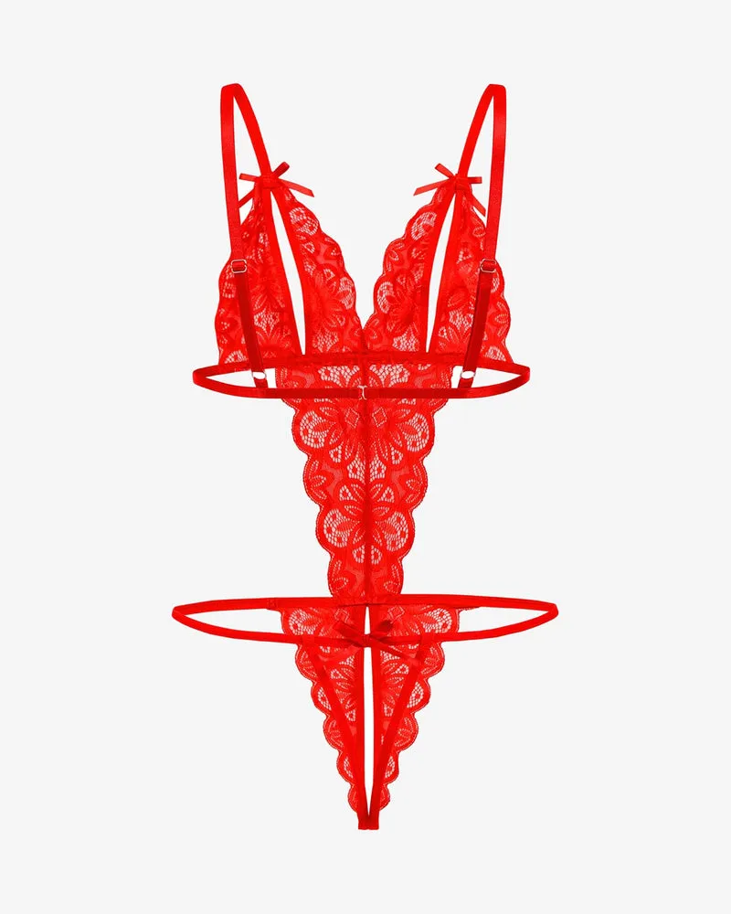 Lace Bodysuit Deep V Teddy sold by Avid Love product image thumbnail 4