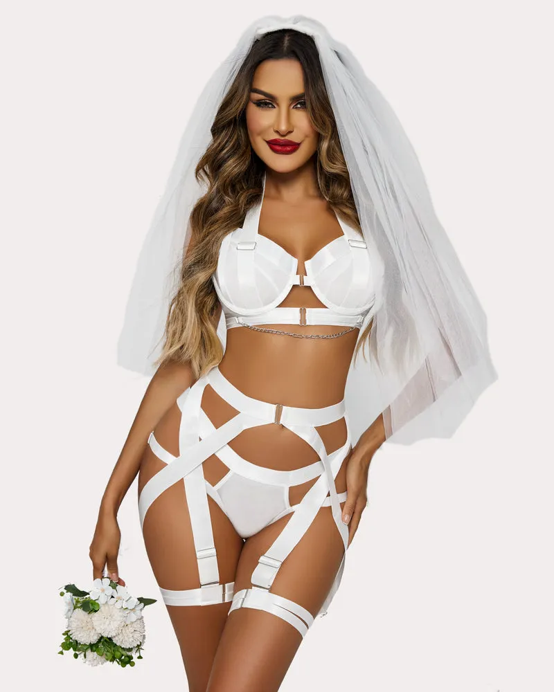 Lingerie Garter Set with Chain sold by Avid Love