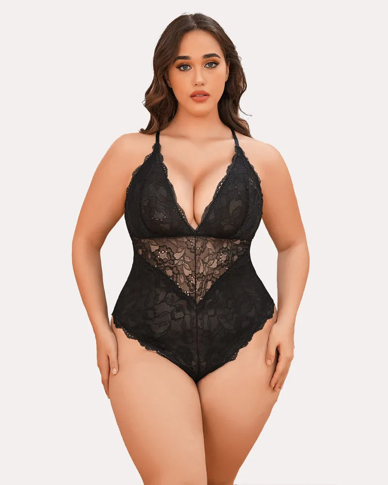 Pius Size Snap Crotch Lace Bodysuit sold by Avid Love product image thumbnail 4