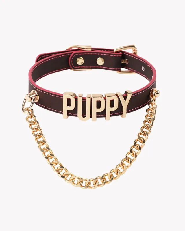Temperature-Sensitive Color-Changing Letter Chain Leather Collars made by Avid Love