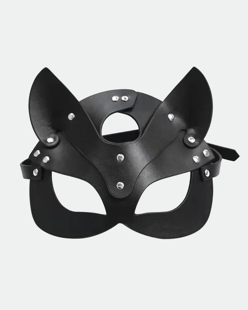 SM Supplies Stud Rhinestone Leather Fox Eye Mask sold by Avid Love