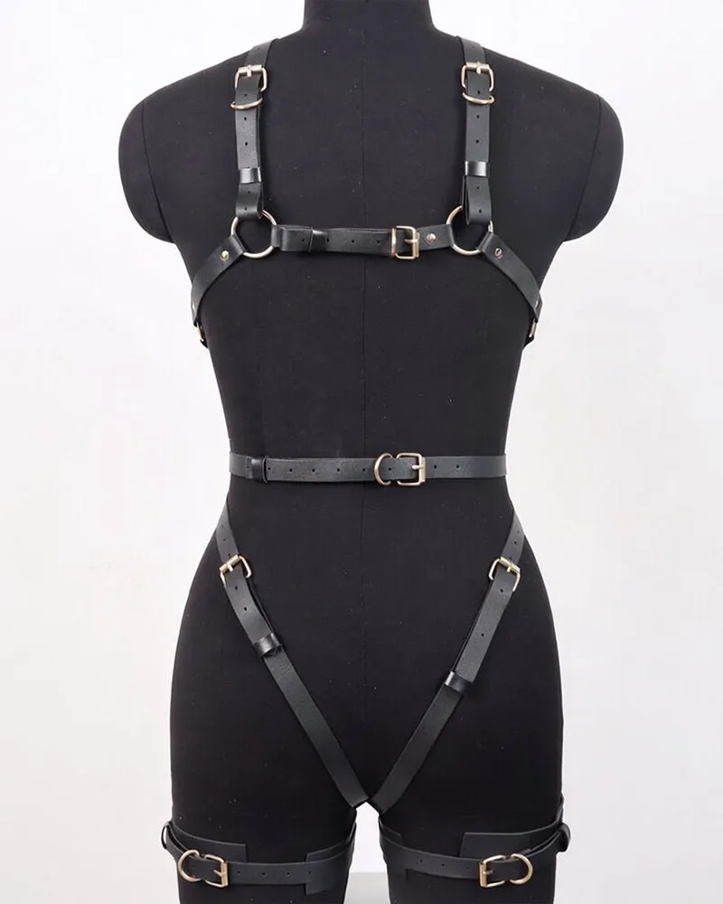 PU Leather Chain Belts Full Body Bondage sold by Avid Love product image thumbnail 4