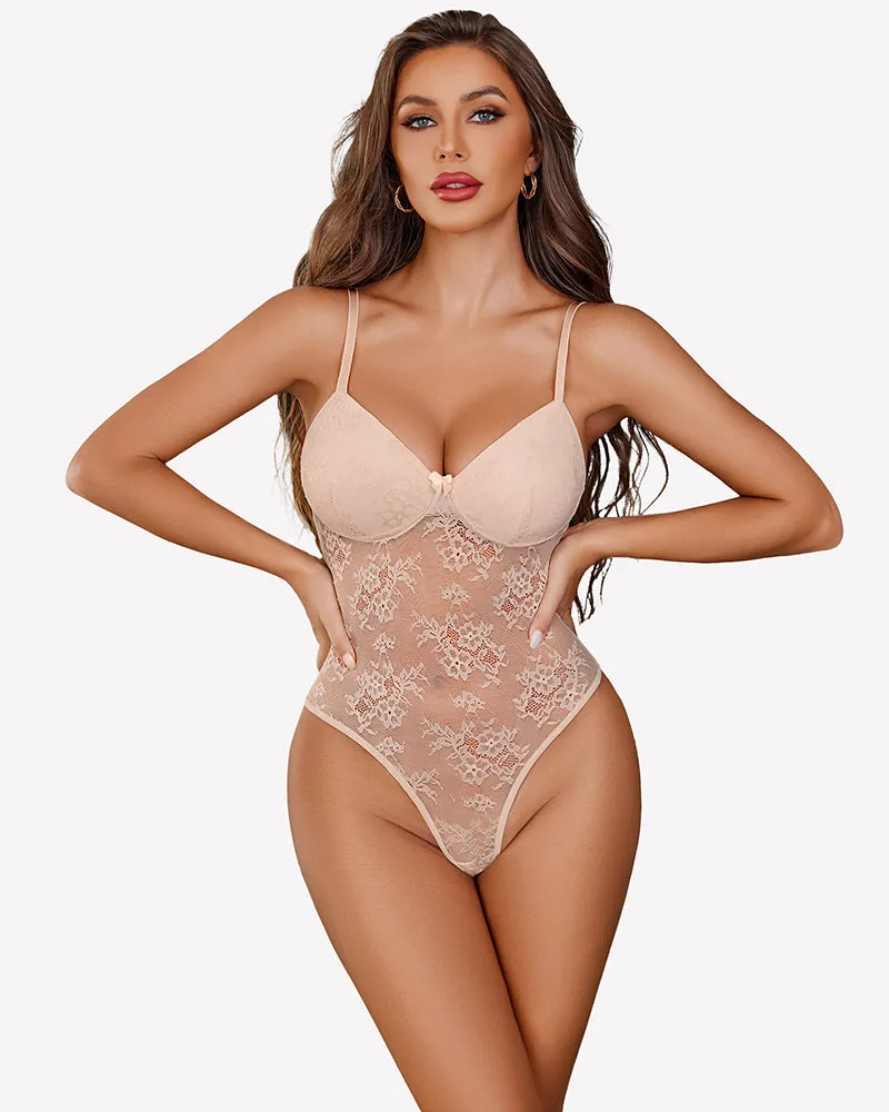 Lace Bodysuit Deep V Snap Crotch One Piece sold by Avid Love product image thumbnail 3