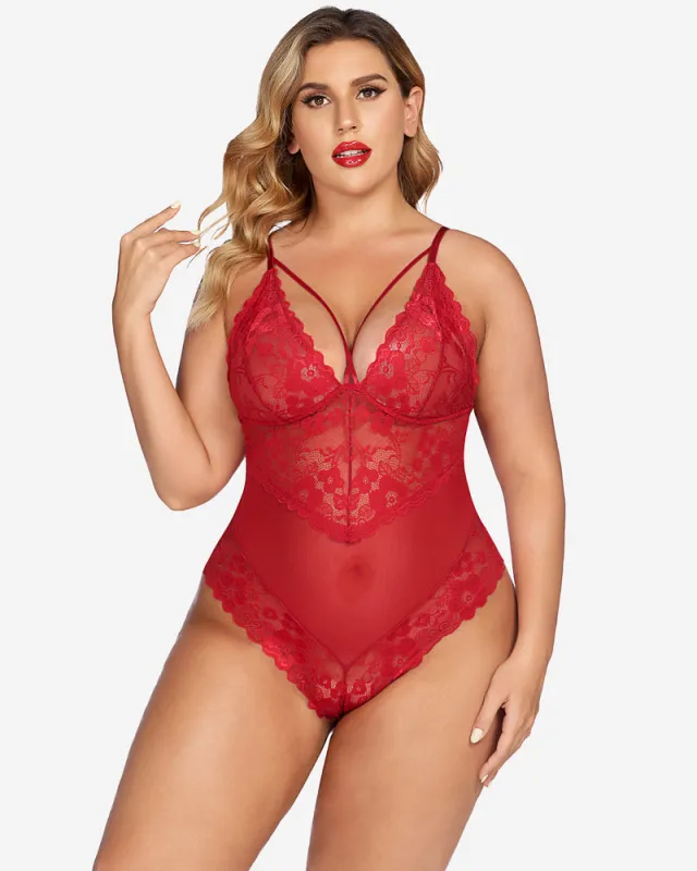 Plus Size Lace Snap Crotch Bodysuits sold by Avid Love