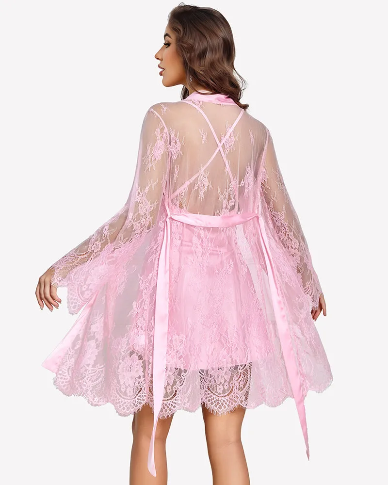 Cowl Neck Satin Nightgowns with Lace Robe sold by Avid Love product image thumbnail 3